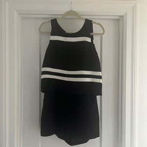 Parker small black striped romper